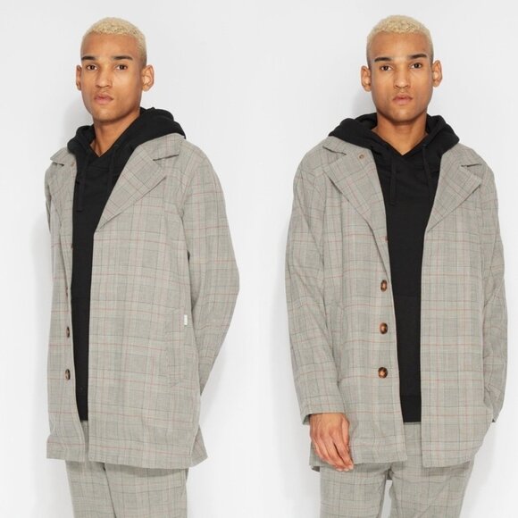 NWT Banks Journal Downtown Check Plaid Trench Coat Jacket Crock S L Gingham - Picture 2 of 13